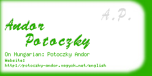 andor potoczky business card